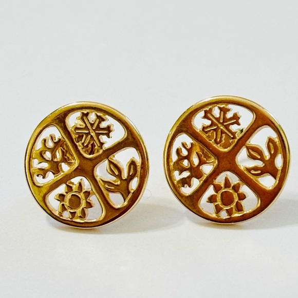 JAMES AVERY - SOLID 14K GOLD FOUR SEASONS STUD EARRINGS - LIKE NEW CONDITION - Picture 3 of 11
